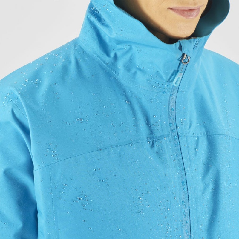 Women's Salomon OUTLINE GORE-TEX WATERPROOF 2.5L Jackets Blue | IN3136FDN