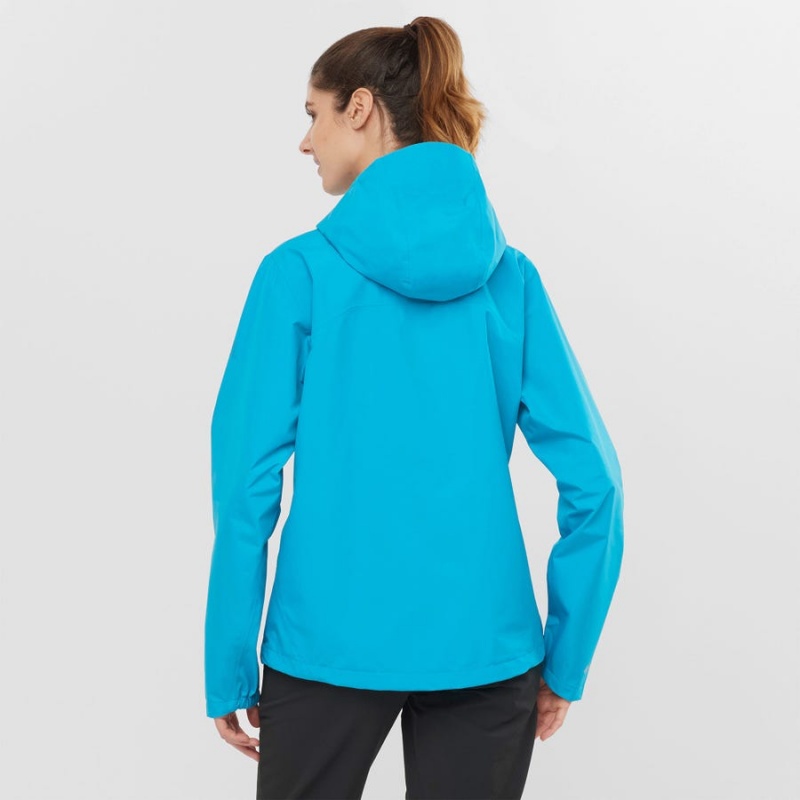 Women's Salomon OUTLINE GORE-TEX WATERPROOF 2.5L Jackets Blue | IN3136FDN