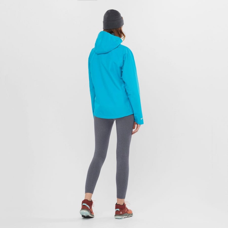 Women's Salomon OUTLINE GORE-TEX WATERPROOF 2.5L Jackets Blue | IN3136FDN