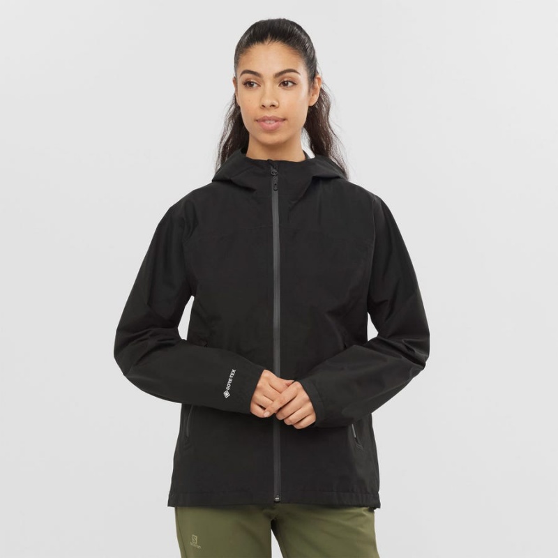 Women's Salomon OUTLINE GORE-TEX WATERPROOF 2.5L Jackets Black | IN3137GSO