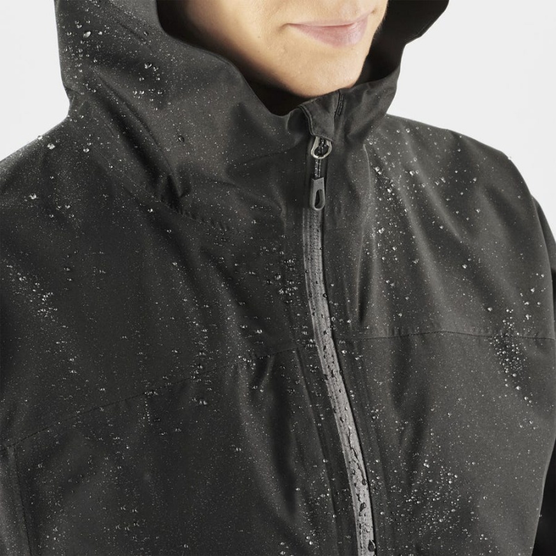 Women's Salomon OUTLINE GORE-TEX WATERPROOF 2.5L Jackets Black | IN3137GSO