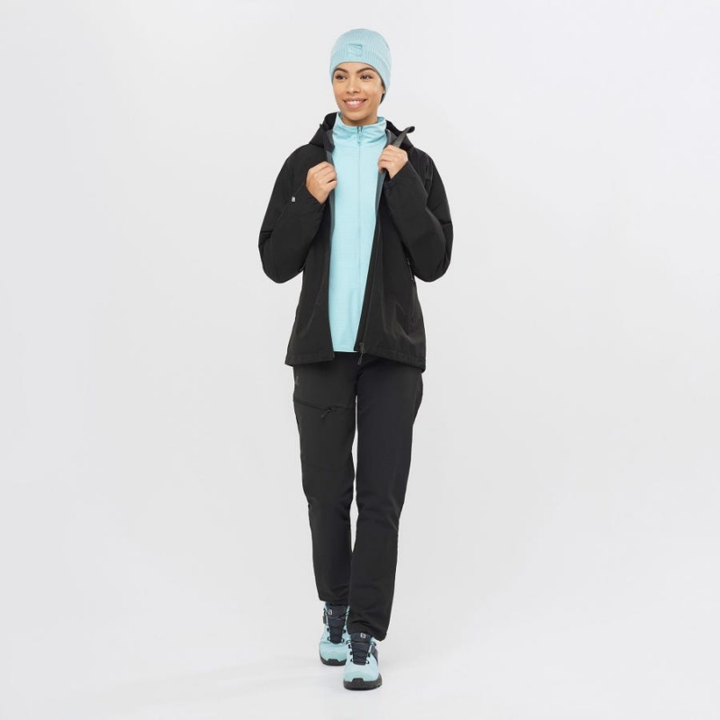 Women's Salomon OUTLINE GORE-TEX WATERPROOF 2.5L Jackets Black | IN3137GSO