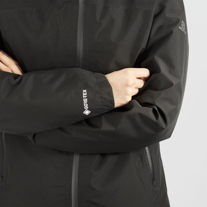 Women's Salomon OUTLINE GORE-TEX WATERPROOF 2.5L Jackets Black | IN3137GSO