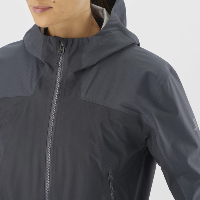 Women's Salomon OUTLINE GORE-TEX WATERPROOF HYBRID Jackets Black | IN3139JPQ