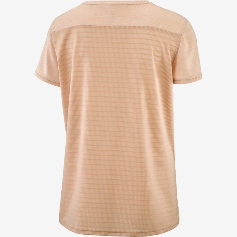 Women's Salomon OUTLINE SUMMER T Shirts Beige | IN3071WNB