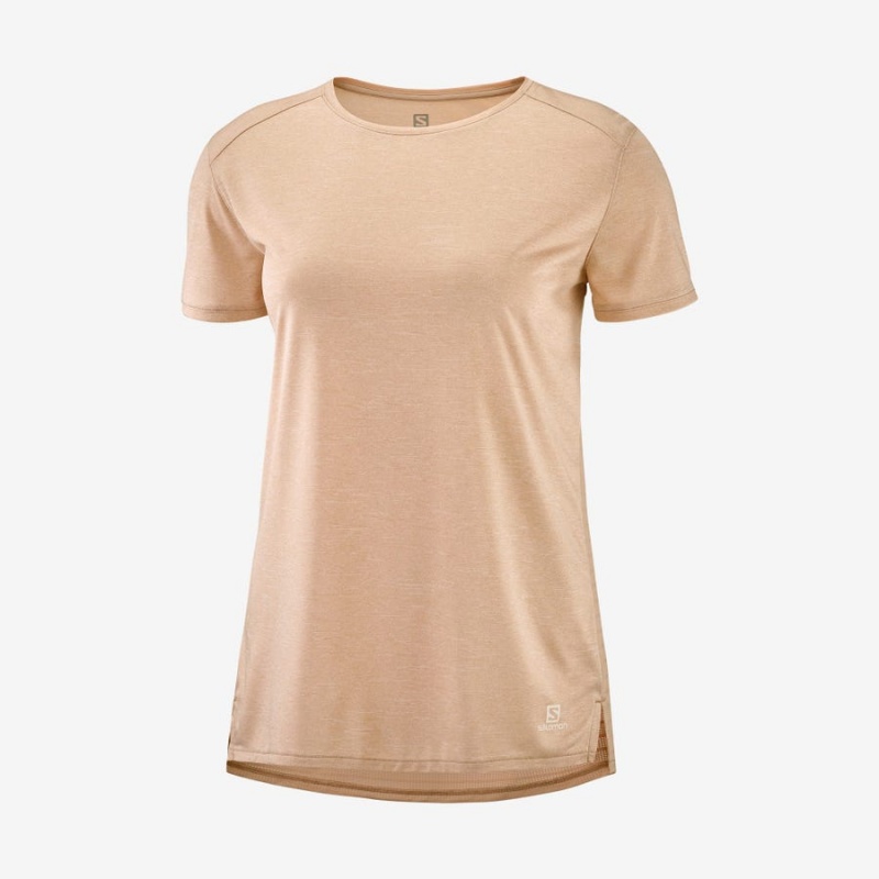 Women\'s Salomon OUTLINE SUMMER T Shirts Beige | IN3071WNB