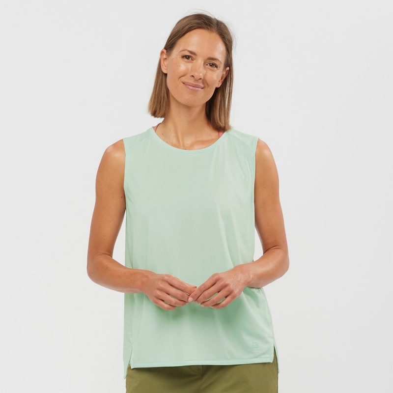 Women's Salomon OUTLINE SUMMER T Shirts Green | IN3056DFM