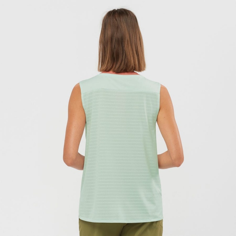 Women's Salomon OUTLINE SUMMER T Shirts Green | IN3056DFM