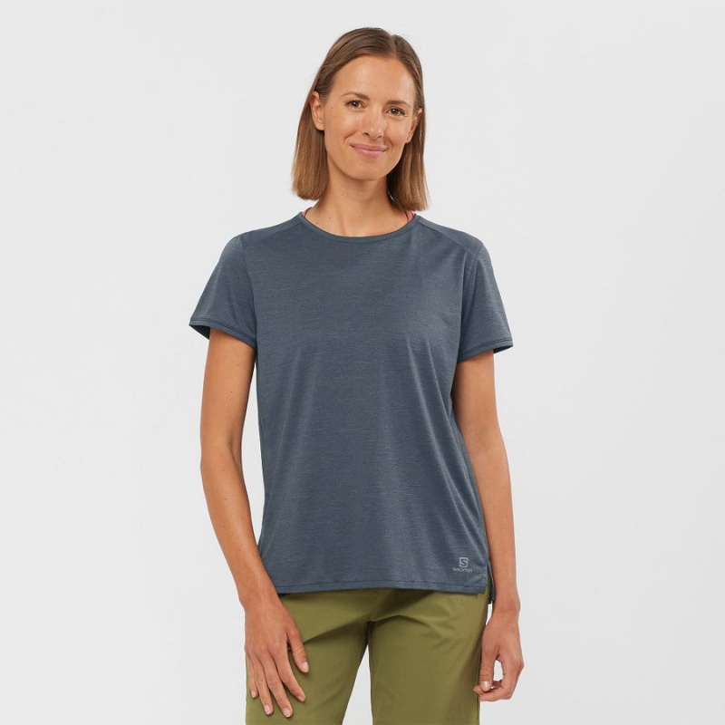 Women's Salomon OUTLINE SUMMER T Shirts Grey | IN3072EBC