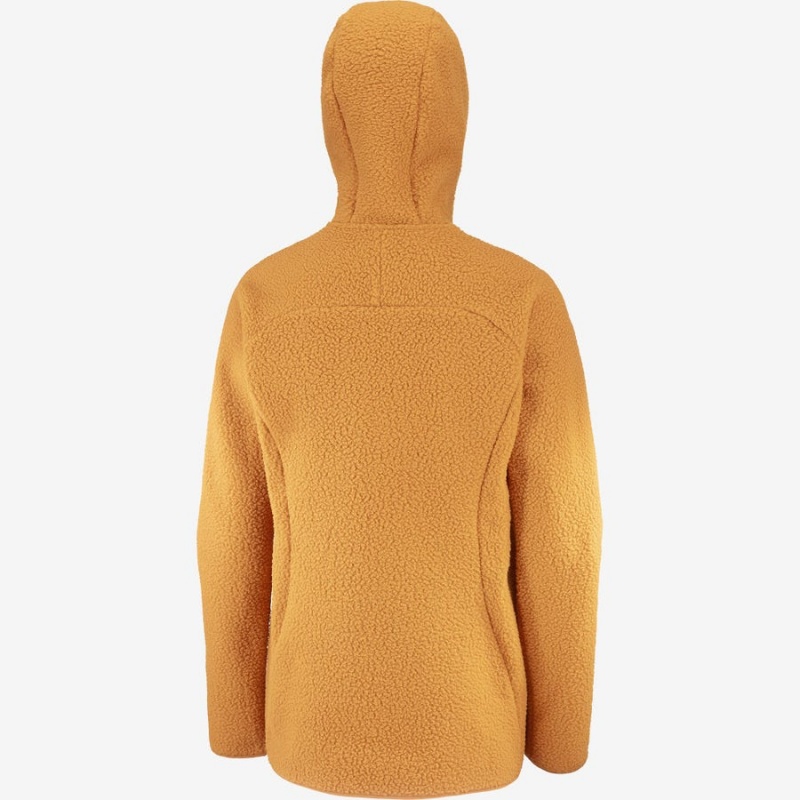 Women's Salomon OUTLINE WARM TEDDY Hoodie Orange | IN3124EBC