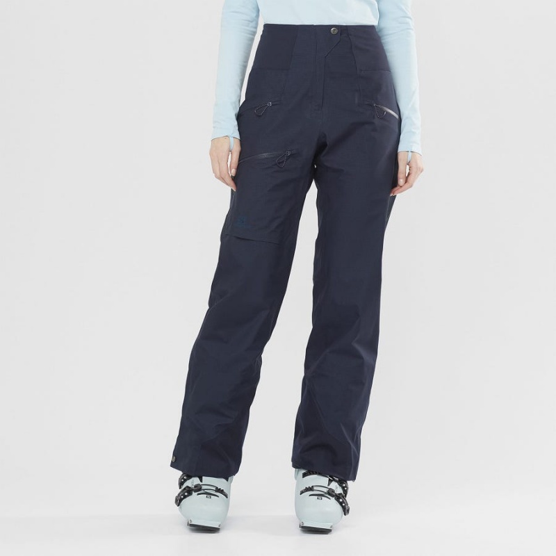 Women's Salomon OUTPEAK GORE-TEX 3L Ski Pants Blue | IN3292FDN