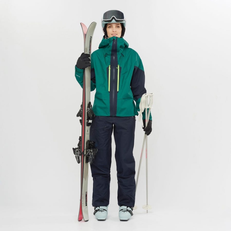 Women's Salomon OUTPEAK GORE-TEX 3L Ski Pants Blue | IN3292FDN