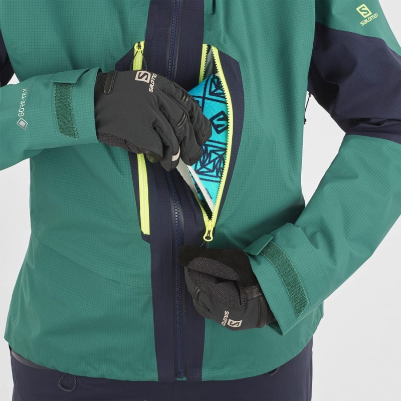 Women's Salomon OUTPEAK GORE-TEX WATERPROOF 3L Jackets Green | IN3154FDN