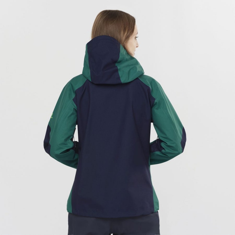 Women's Salomon OUTPEAK GORE-TEX WATERPROOF 3L Jackets Green | IN3154FDN