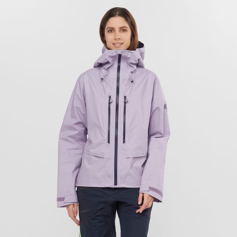 Women's Salomon OUTPEAK GORE-TEX WATERPROOF 3L Jackets Purple | IN3155GSO