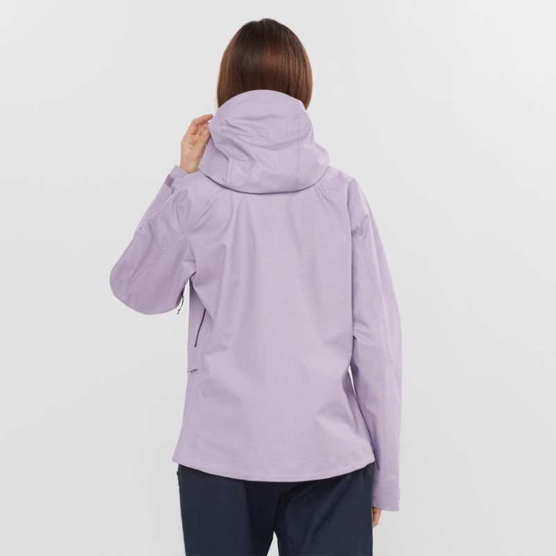 Women's Salomon OUTPEAK GORE-TEX WATERPROOF 3L Jackets Purple | IN3155GSO