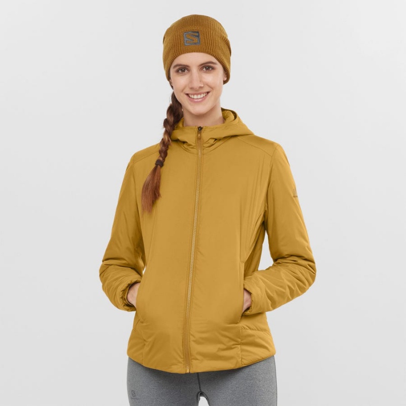 Women's Salomon OUTRACK INSULATED Jackets Yellow | IN3171BEX