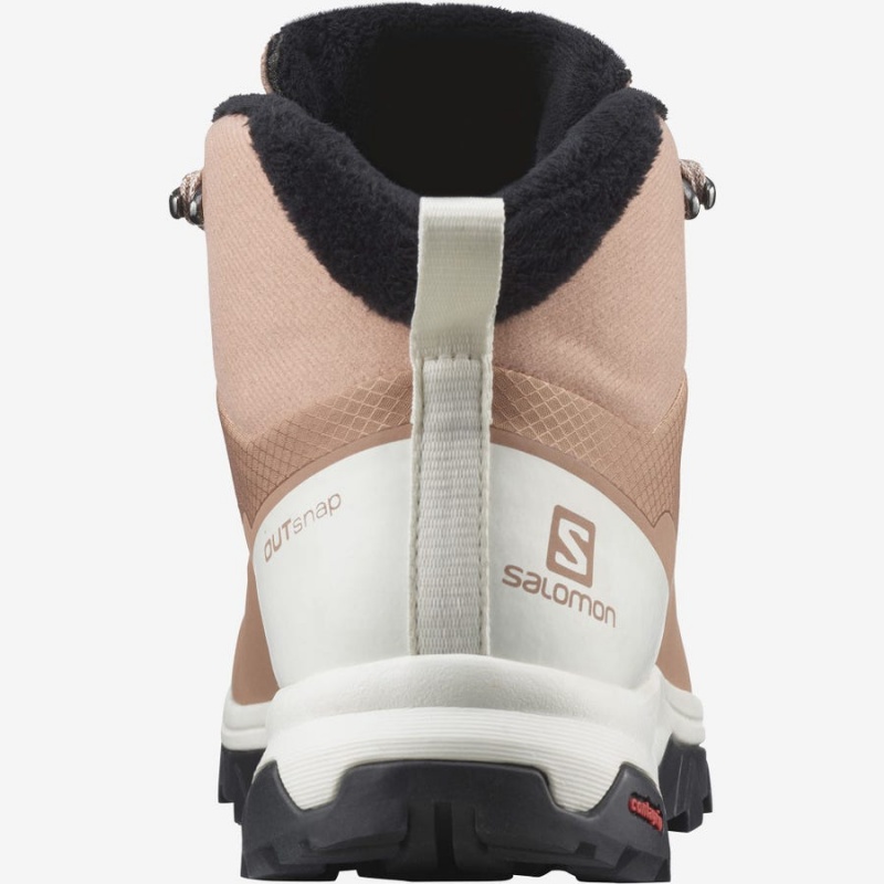 Women's Salomon OUTSNAP CLIMASALOMON™ WATERPROOF Winter Boots Beige | IN3011ZUT