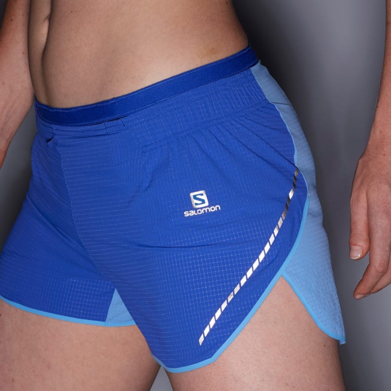 Women's Salomon SENSE AERO 3'' Shorts Blue | IN3286OKI