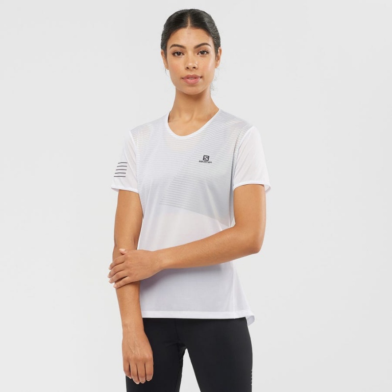 Women's Salomon SENSE T Shirts White | IN3060JPQ