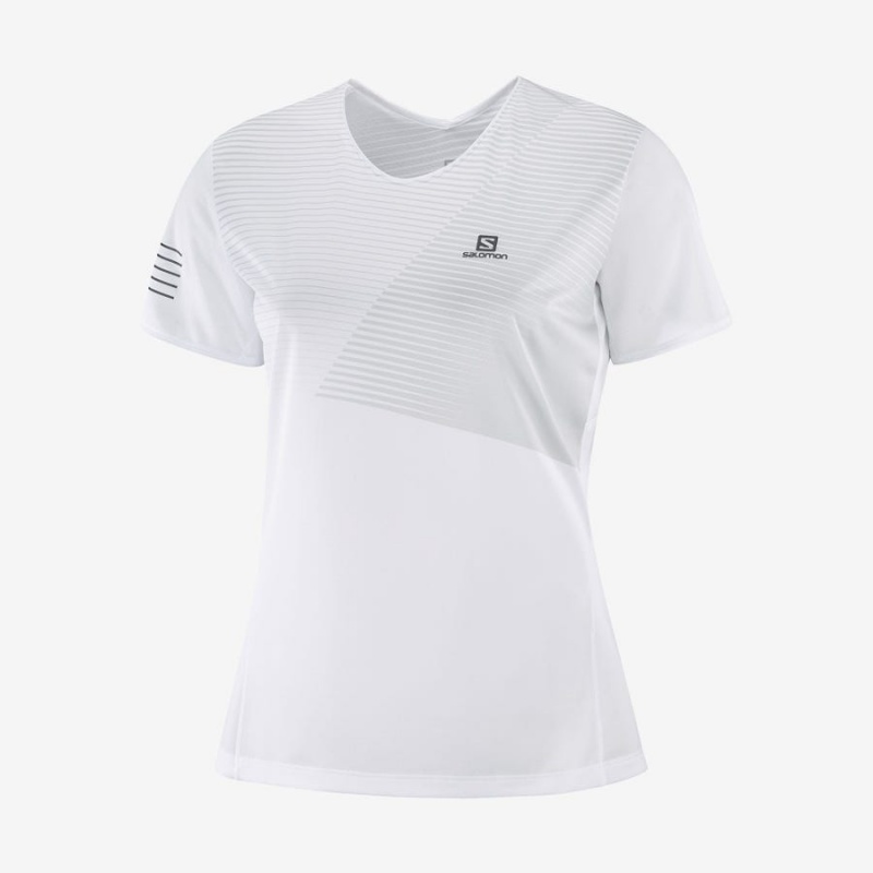 Women\'s Salomon SENSE T Shirts White | IN3060JPQ