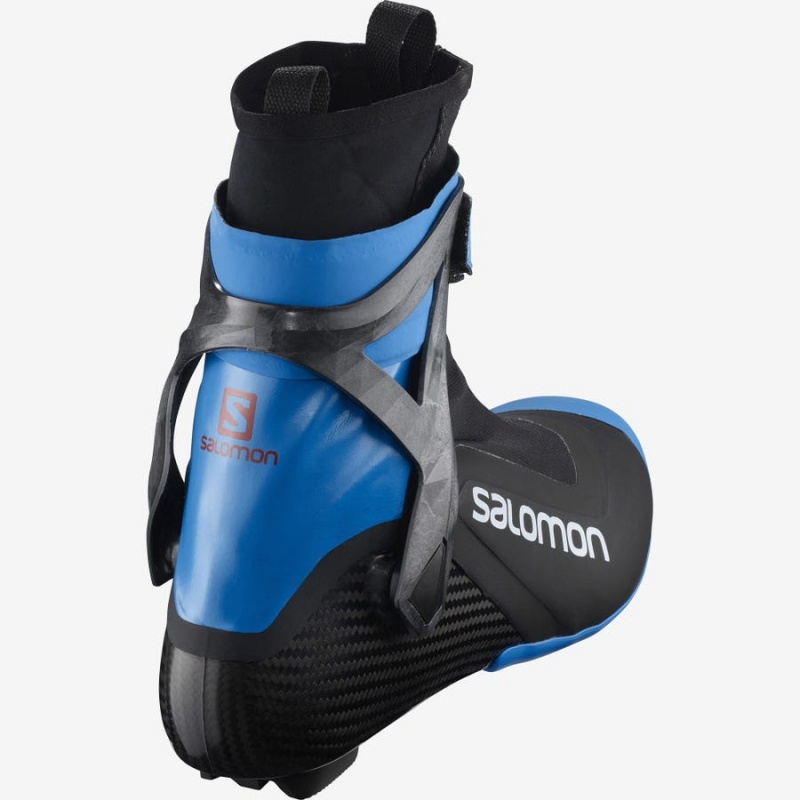 Women's Salomon S/LAB CARBON SKATE PROLINK Ski Boots Black / Blue | IN3564MQZ