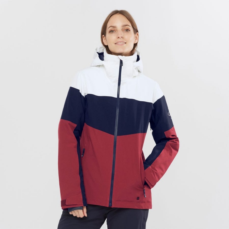 Women's Salomon SLALOM Ski Jackets Red | IN3219ZUT