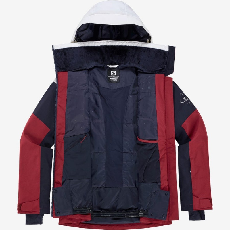 Women's Salomon SLALOM Ski Jackets Red | IN3219ZUT