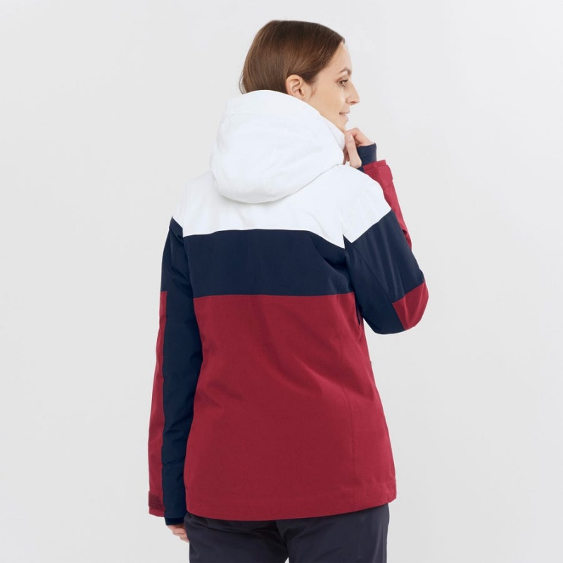 Women's Salomon SLALOM Ski Jackets Red | IN3219ZUT