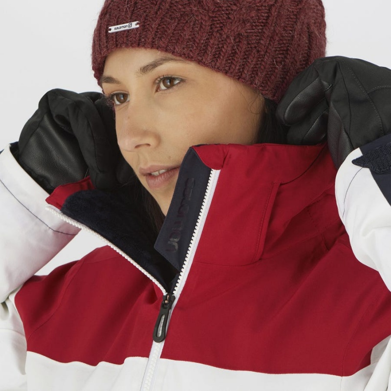 Women's Salomon SLALOM Ski Jackets White | IN3222VRW