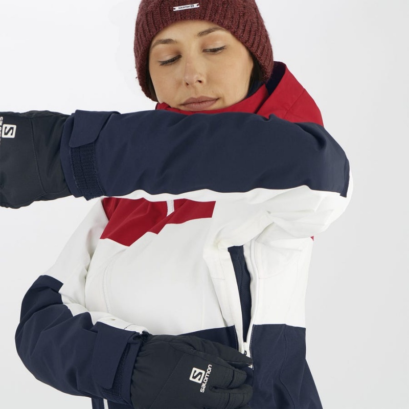 Women's Salomon SLALOM Ski Jackets White | IN3222VRW