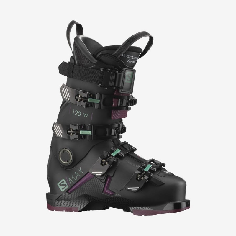 Women\'s Salomon S/MAX 120 Ski Boots Black | IN3560CTV