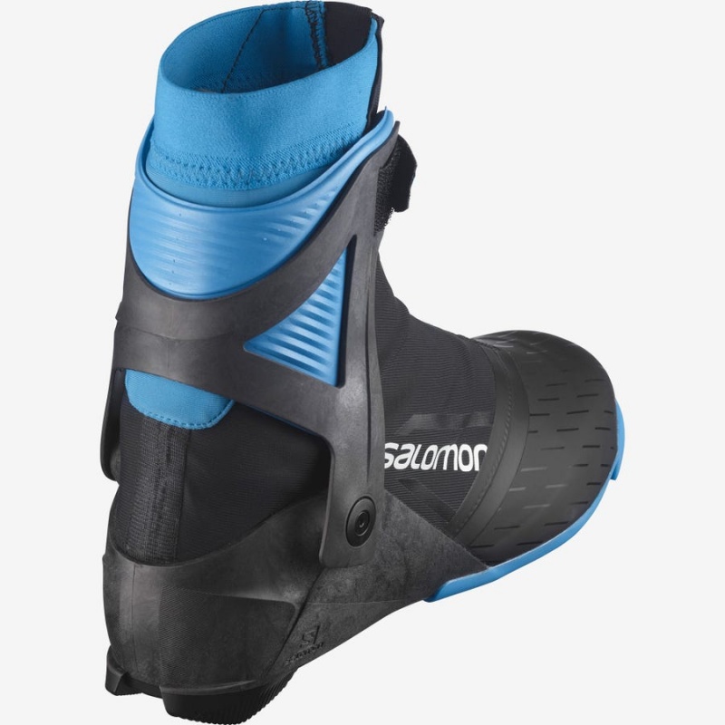 Women's Salomon S/MAX CARBON SKATE MV PROLINK Ski Boots Black / Blue | IN3567AHK