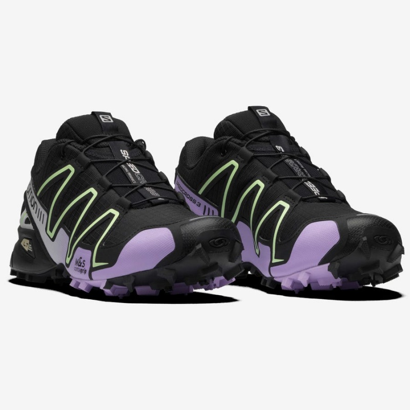 Women's Salomon SPEEDCROSS 3 Sneakers Black / Purple | IN2968EBC