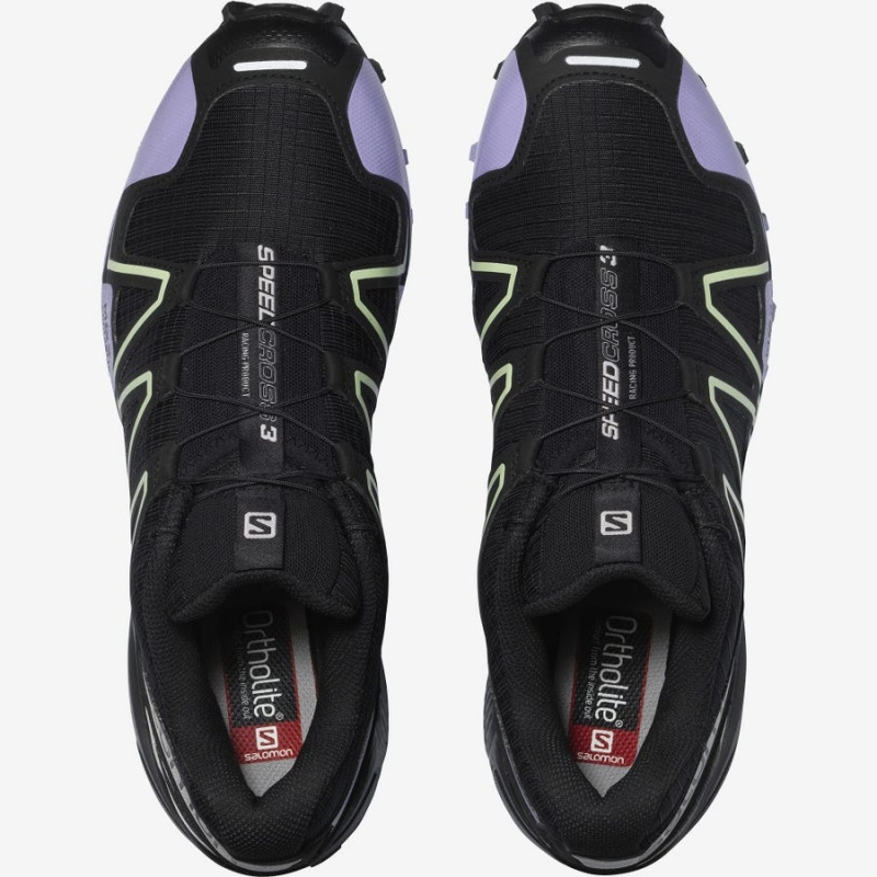 Women's Salomon SPEEDCROSS 3 Sneakers Black / Purple | IN2968EBC