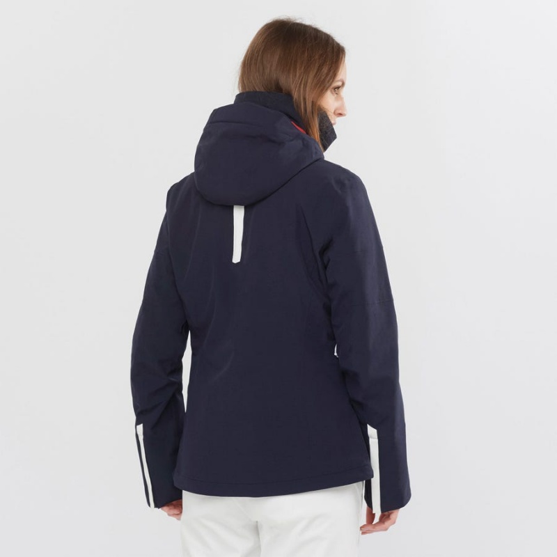 Women's Salomon SPEED Ski Jackets Navy | IN3207GSO