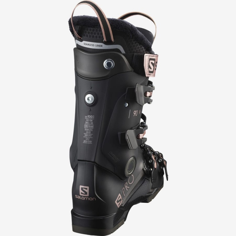 Women's Salomon S/PRO 90 Ski Boots Black / Gold | IN3555JPQ