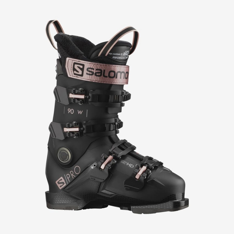 Women\'s Salomon S/PRO 90 Ski Boots Black / Gold | IN3555JPQ