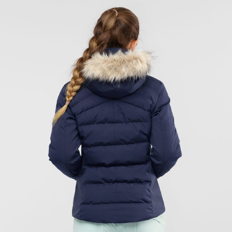 Women's Salomon STORMCOZY Ski Jackets Navy | IN3212DFM