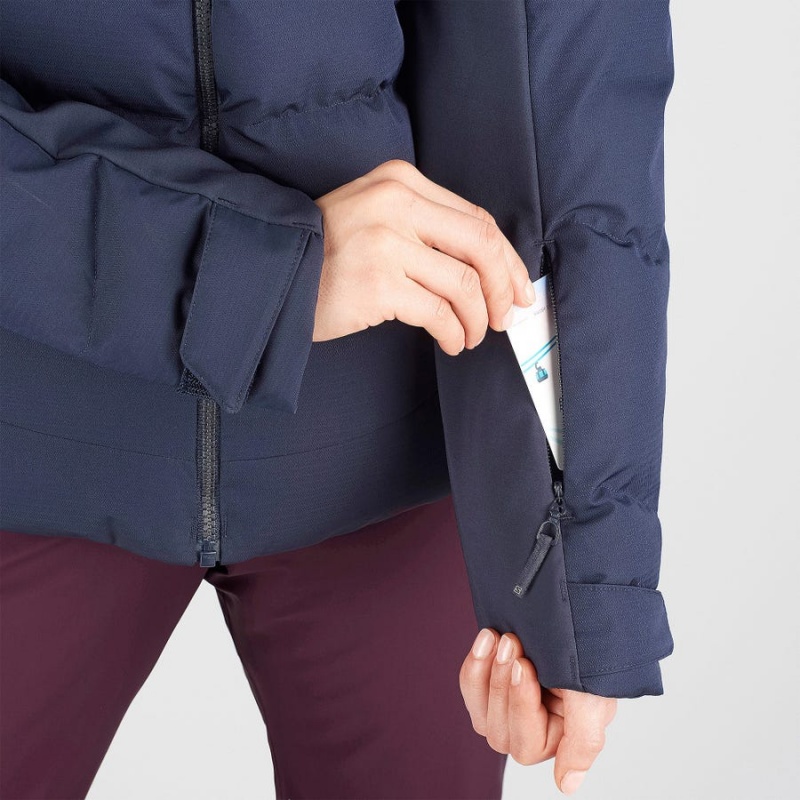 Women's Salomon STORMCOZY Ski Jackets Navy | IN3212DFM