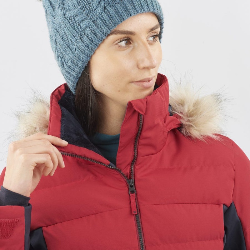 Women's Salomon STORMCOZY Ski Jackets Red | IN3214GSO