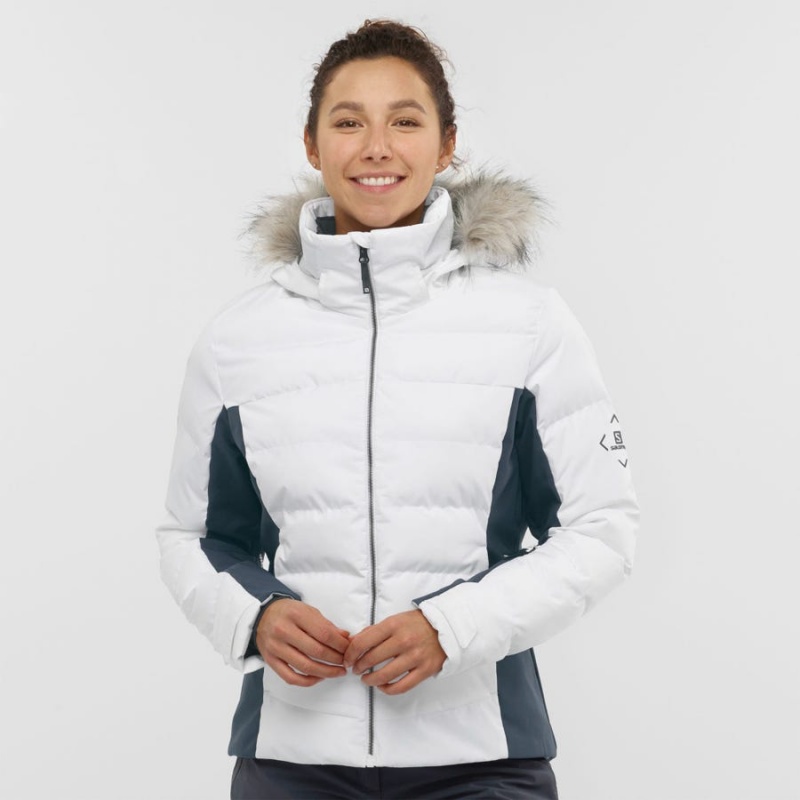 Women's Salomon STORMCOZY Ski Jackets White | IN3211SGL