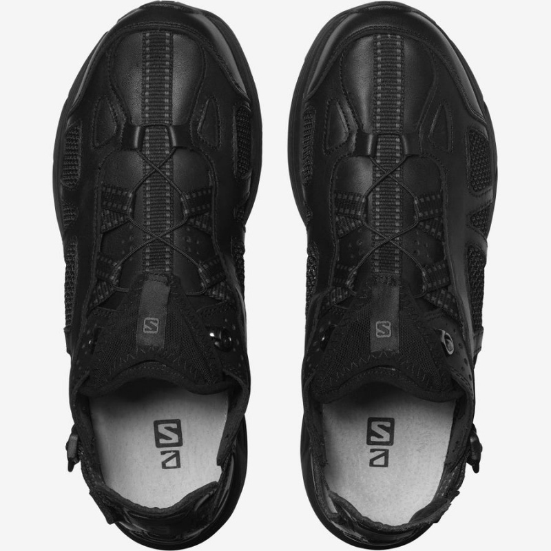 Women's Salomon TECHSONIC LEATHER ADVANCED Sneakers Black | IN2940MQZ