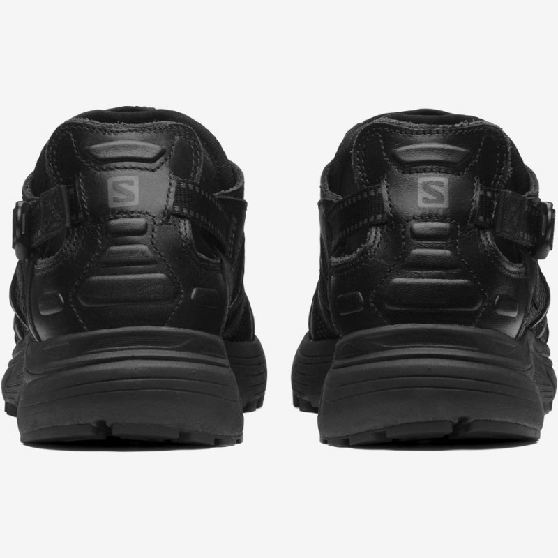 Women's Salomon TECHSONIC LEATHER ADVANCED Sneakers Black | IN2940MQZ