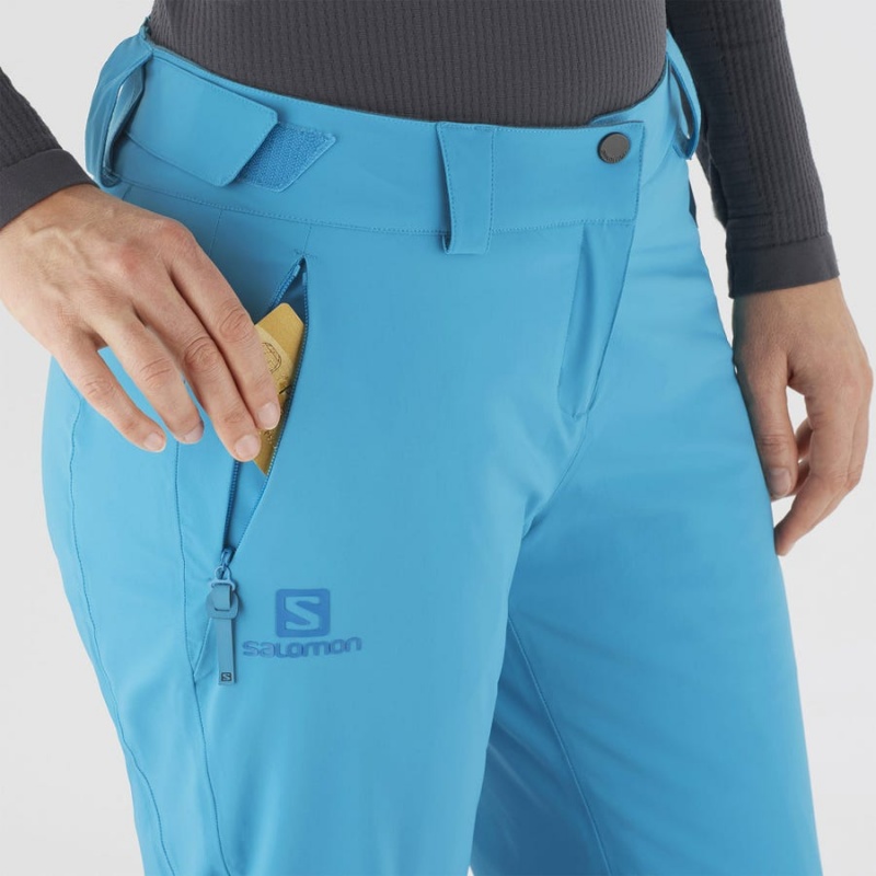 Women's Salomon THE BRILLIANT Ski Pants Blue | IN3307AHK