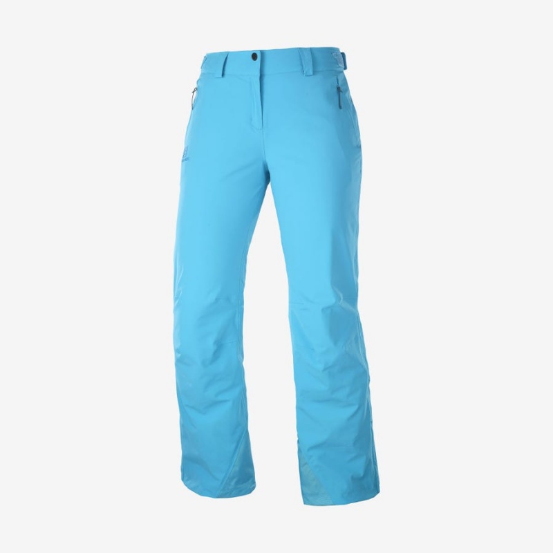 Women\'s Salomon THE BRILLIANT Ski Pants Blue | IN3307AHK