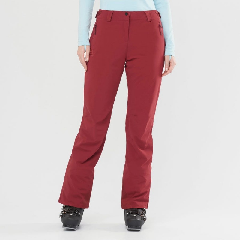 Women's Salomon THE BRILLIANT Ski Pants Burgundy | IN3308SGL