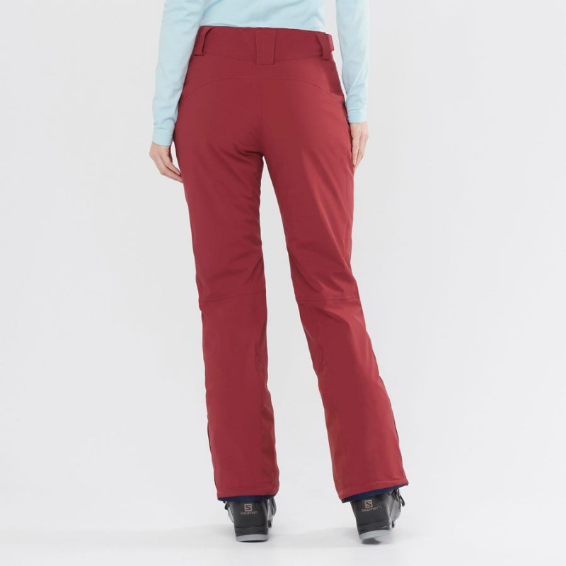 Women's Salomon THE BRILLIANT Ski Pants Burgundy | IN3308SGL