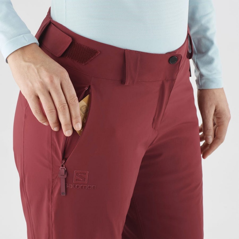 Women's Salomon THE BRILLIANT Ski Pants Burgundy | IN3308SGL