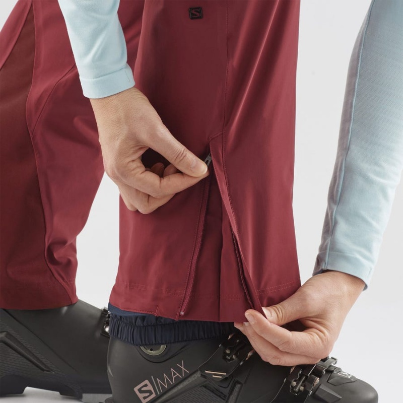 Women's Salomon THE BRILLIANT Ski Pants Burgundy | IN3308SGL